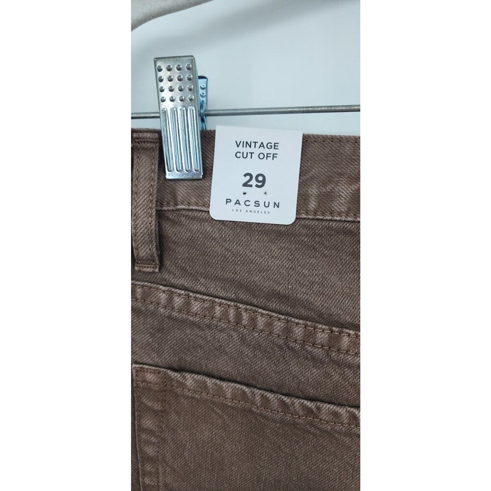 New NWT PacSun Vintage Cut Off‎ Shorts Brown Tan Taupe Size 29 - Picture 7 of 8